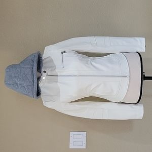 Guess Faux-Leather Moto Jacket with removable Hoodie